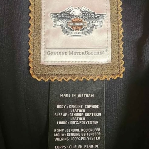 Harley-Davidson Black and Brown Leather Jacket - Picture 6 of 7